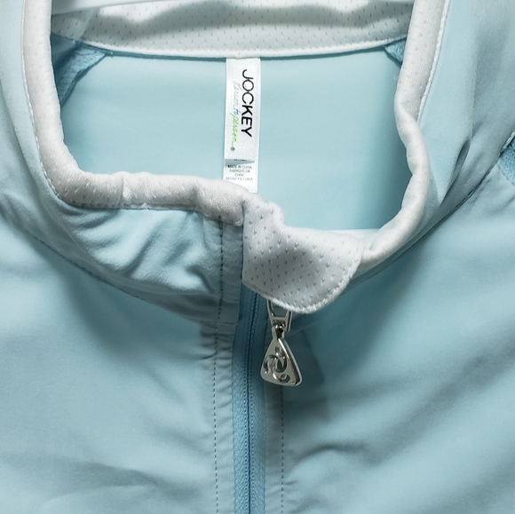 Jockey Athletic Light Jacket Zip Off Sleeves Baby Blue Women's Small NWOT - Picture 4 of 11